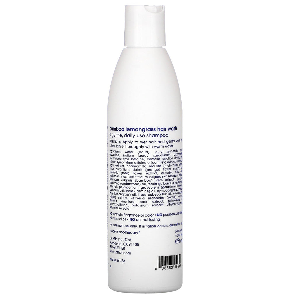 Lather, Jabón para el cabello con hierba de limón y bambú, 8 fl oz (236 ml)