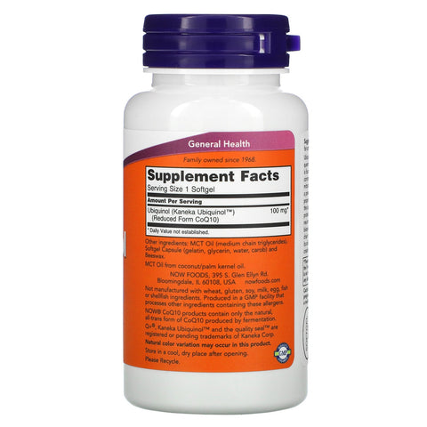 Now Foods, Ubiquinol, 100 mg, 60 Softgels