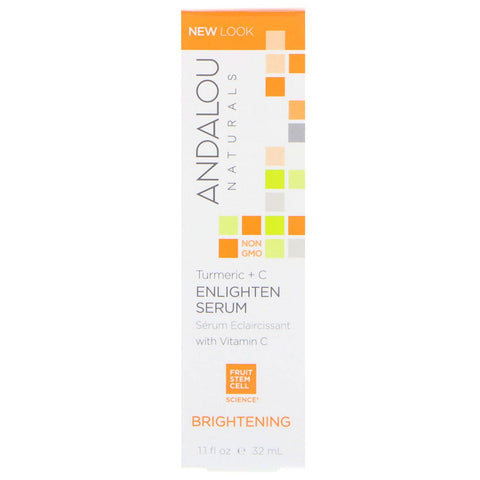 Andalou Naturals, Enlighten Serum, Gurkemeje + C, Brightening, 1,1 fl oz (32 ml)