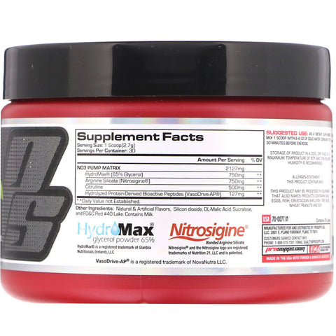 ProSupps, NO3Drive, amplificador de óxido nítrico, ponche de frutas, 2,9 oz (81 g)