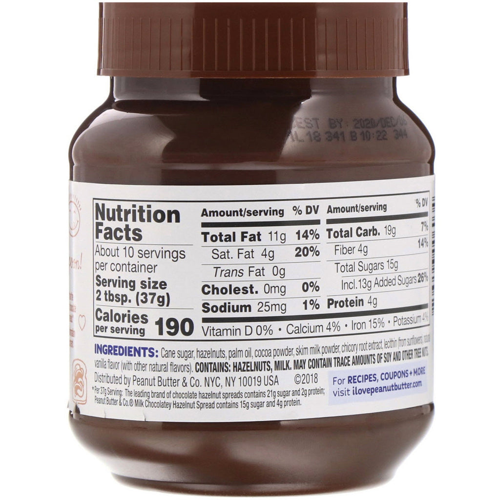 Peanut Butter & Co., Hazelnut Spread, Milk Chocolatey Hazelnut, 13 oz (369 g)