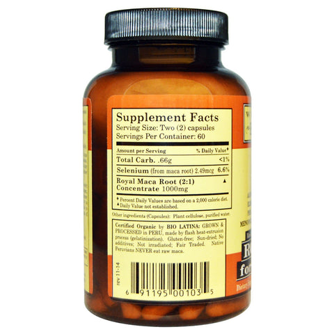 Whole World Botanicals, Royal Maca for Menopause, 500 mg, 120 Vegetarian Capsules