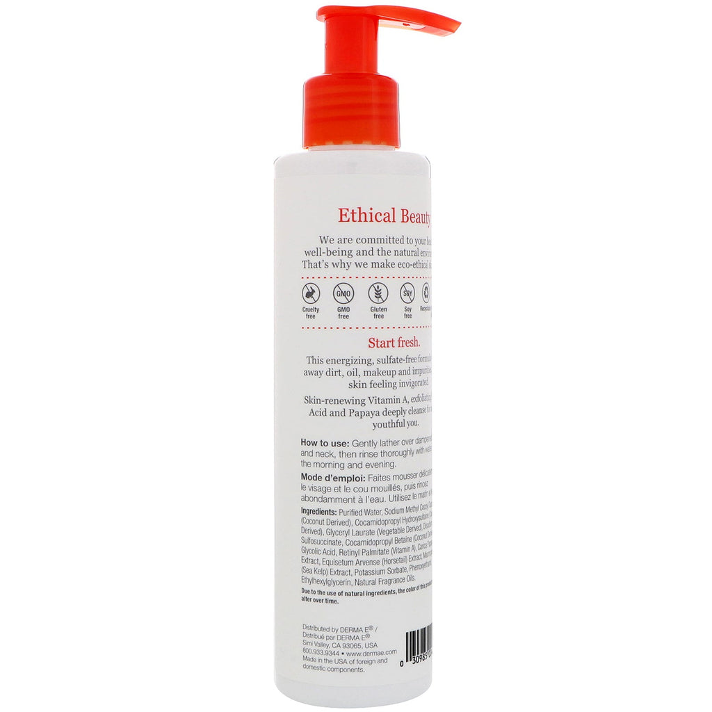 Derma E, Anti-Wrinkle Cleanser, Vitamin A Glycolic Acid, 6 fl oz (175 ml)