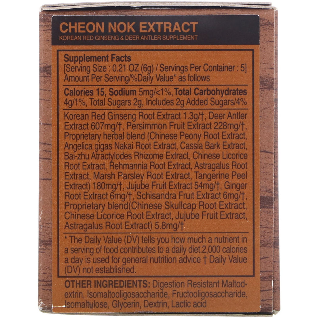 Cheong Kwan Jang, Cheon Nok-ekstrakt, koreansk rød ginseng &amp; hjortegevir, 1,06 oz (30 g)