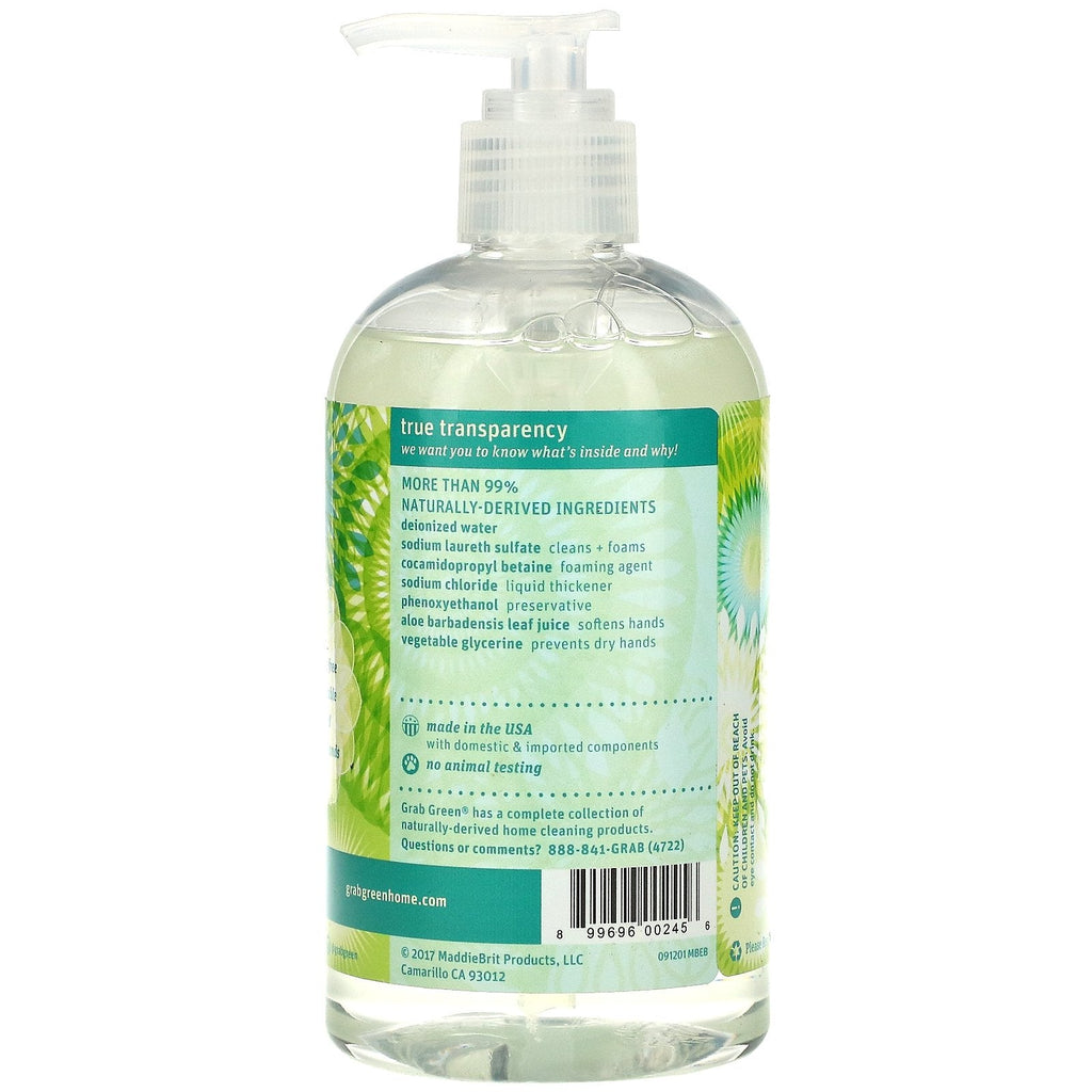 Grab Green, Hand Soap, Fragrance Free, 12 oz (355 ml)