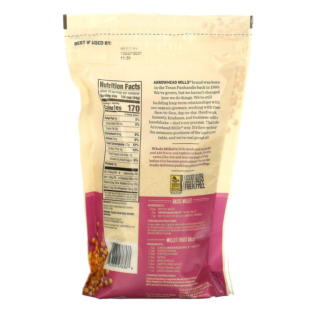 Arrowhead Mills, hel hirse, glutenfri, 28 oz (793 g)