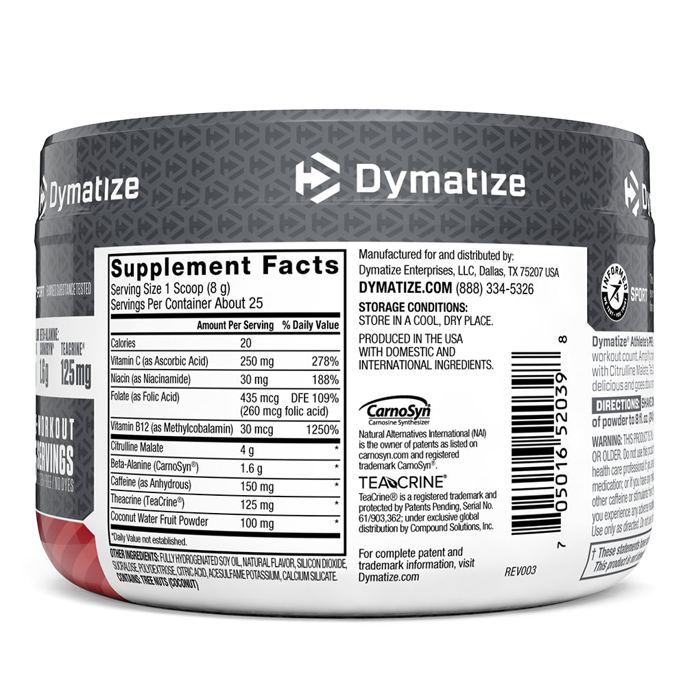 Dymatize Nutrition, Pre-entrenamiento para atletas, ponche de frutas, 200 g (7,05 oz)