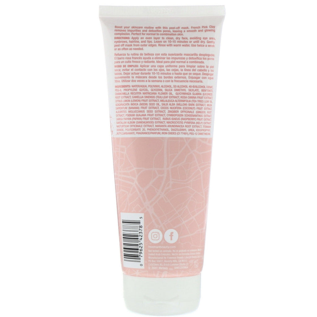 Freeman Beauty, French Pink Clay Peel-Off Mask, 6 fl oz (175 ml)