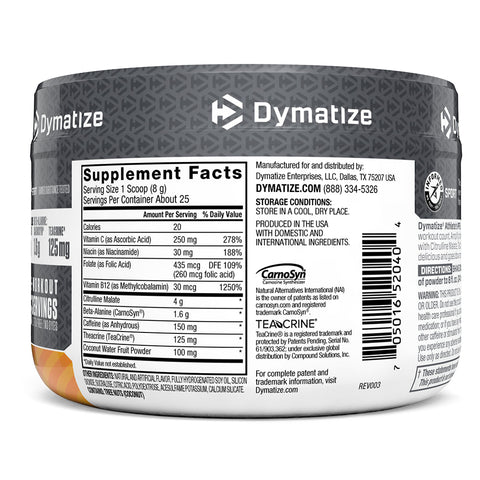 Dymatize Nutrition, Pre-entrenamiento para atletas, naranja y piña, 200 g (7,05 oz)