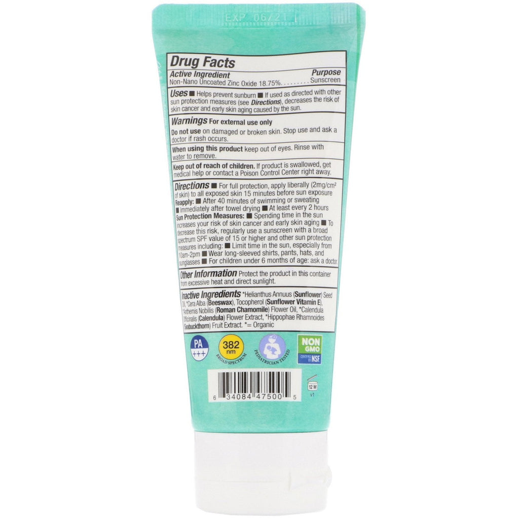 Badger Company, Baby Sunscreen Cream, SPF 30 PA+++, Chamomile &amp; Calendula, 2,9 fl oz (87 ml)