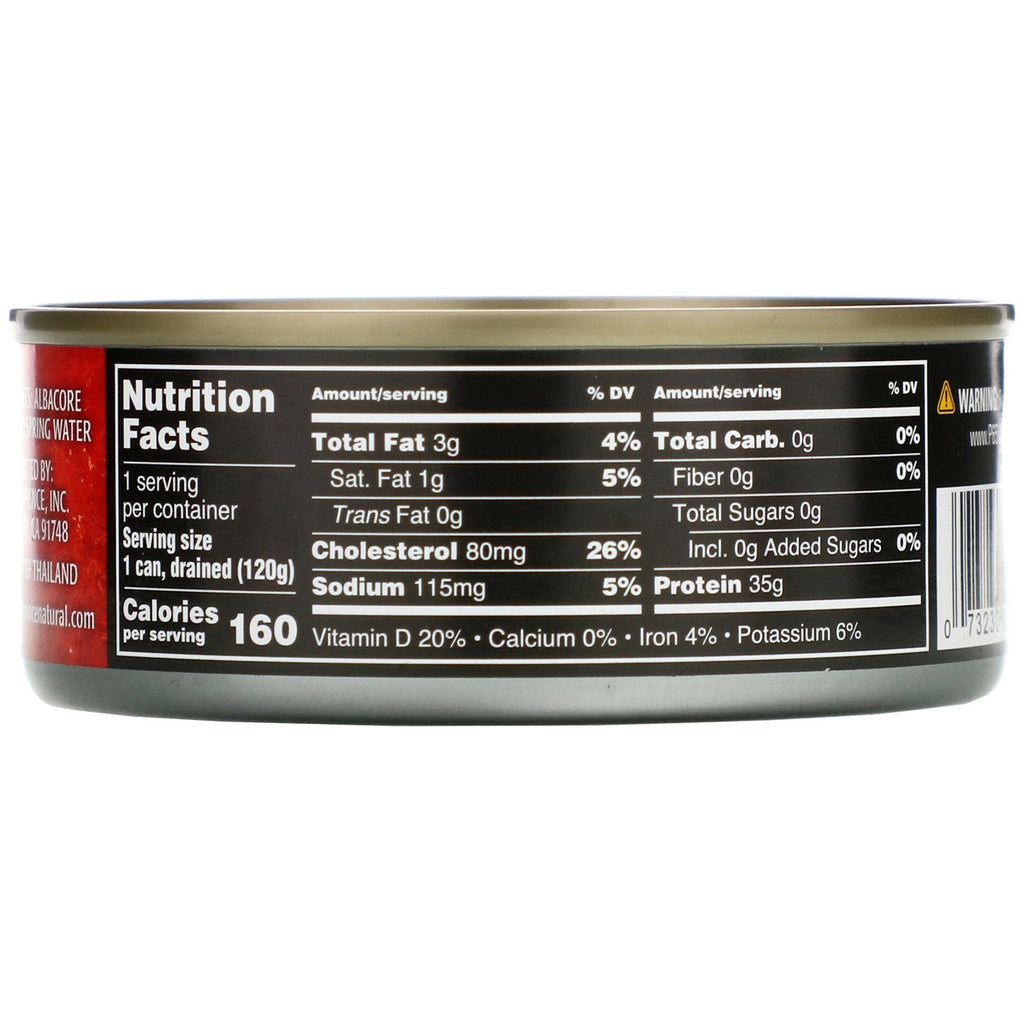 Kronprins Natural, Albacore Tun, Solid Hvid - Intet tilsat salt, i kildevand, 5 oz (142 g)