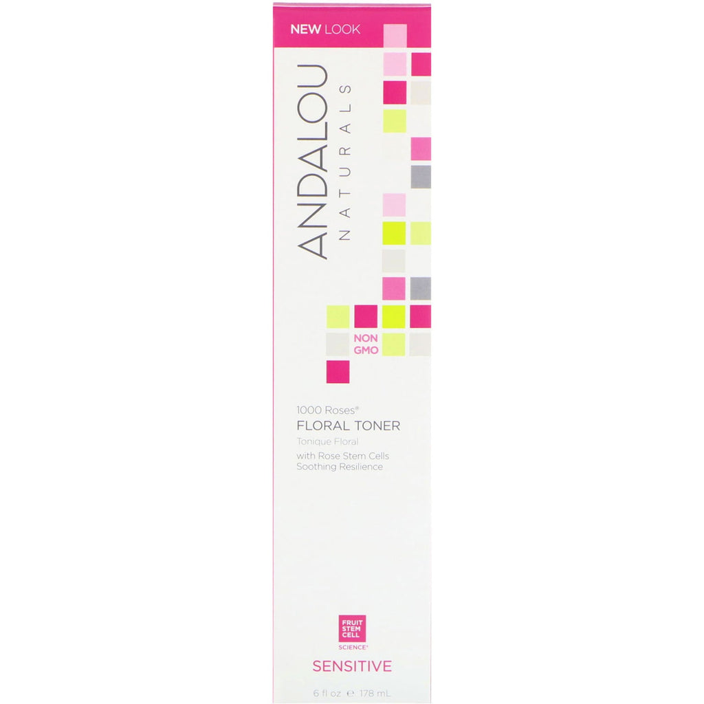 Andalou Naturals, Tónico floral, 1000 rosas, sensible, 6 fl oz (178 ml)