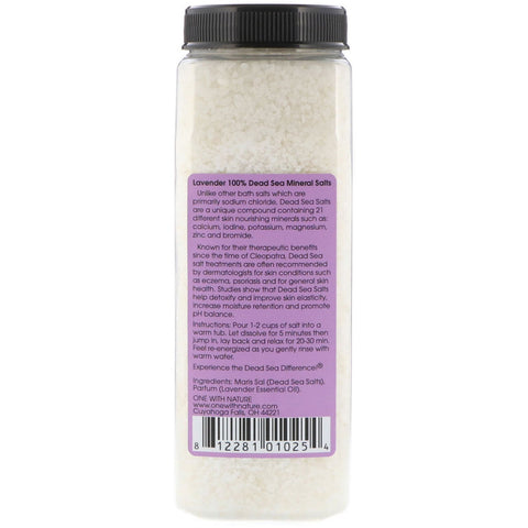 One with Nature, Dead Sea Mineral Salts, Relaxing, Lavender, 2 lbs (907 g)