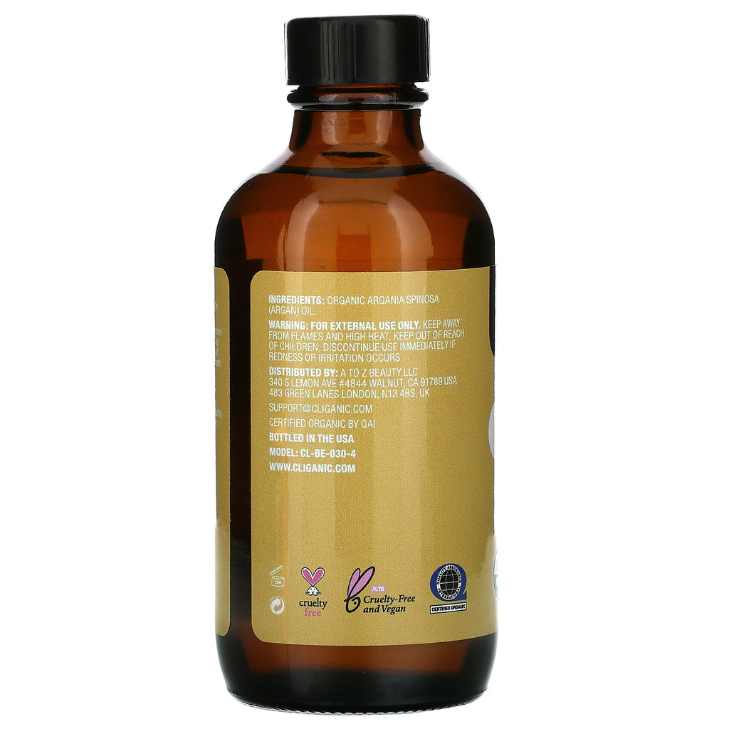 Cliganic, Aceite de argán 100 % puro y natural, 4 fl oz (120 ml)