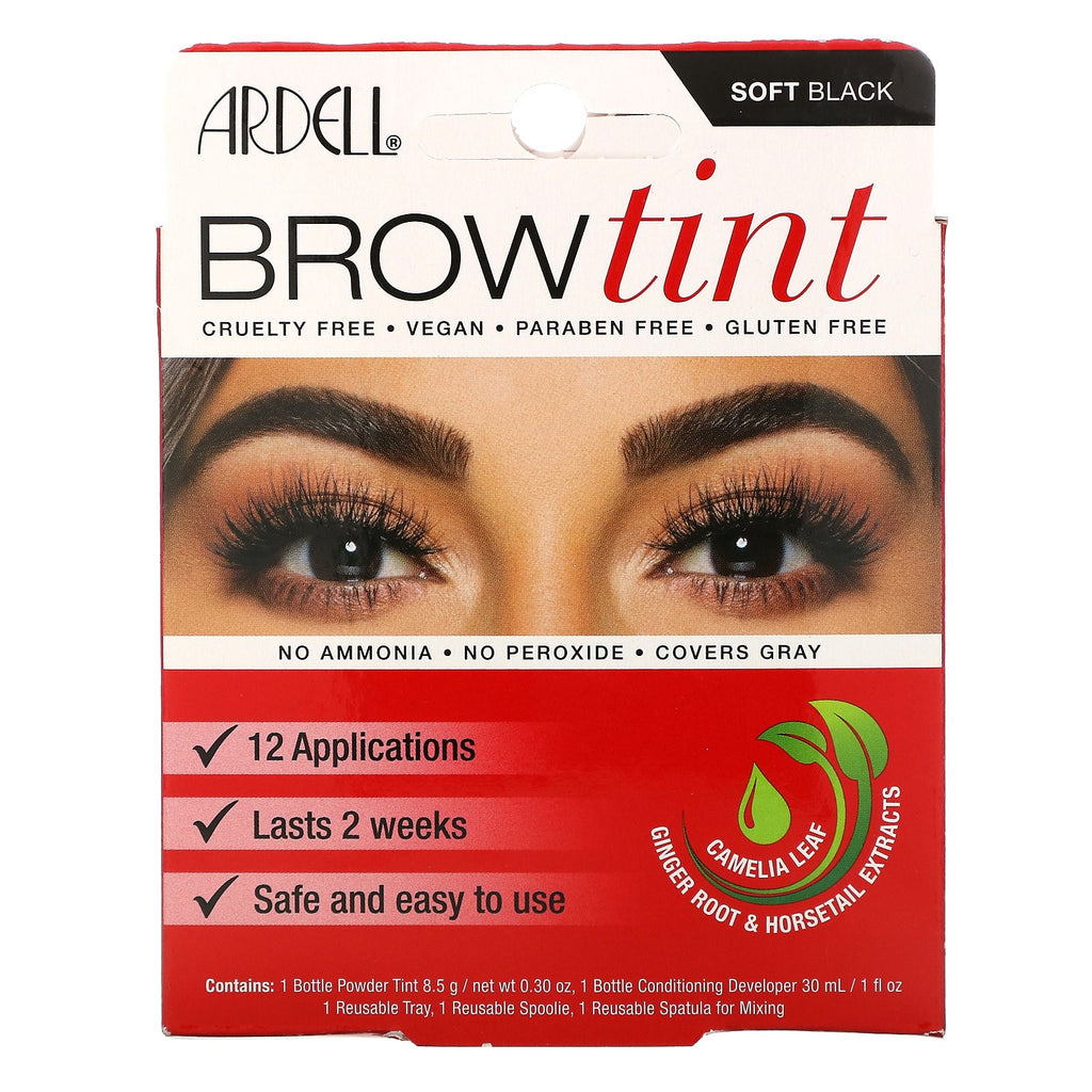 Ardell, Brow Tint, Soft Black, 5 Piece Set