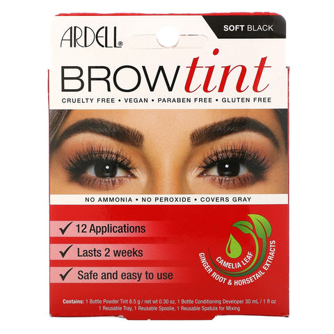 Ardell, tinte para cejas, negro suave, juego de 5 piezas