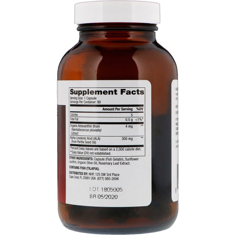 Dr. Mercola, Astaxantina, 4 mg, 90 cápsulas