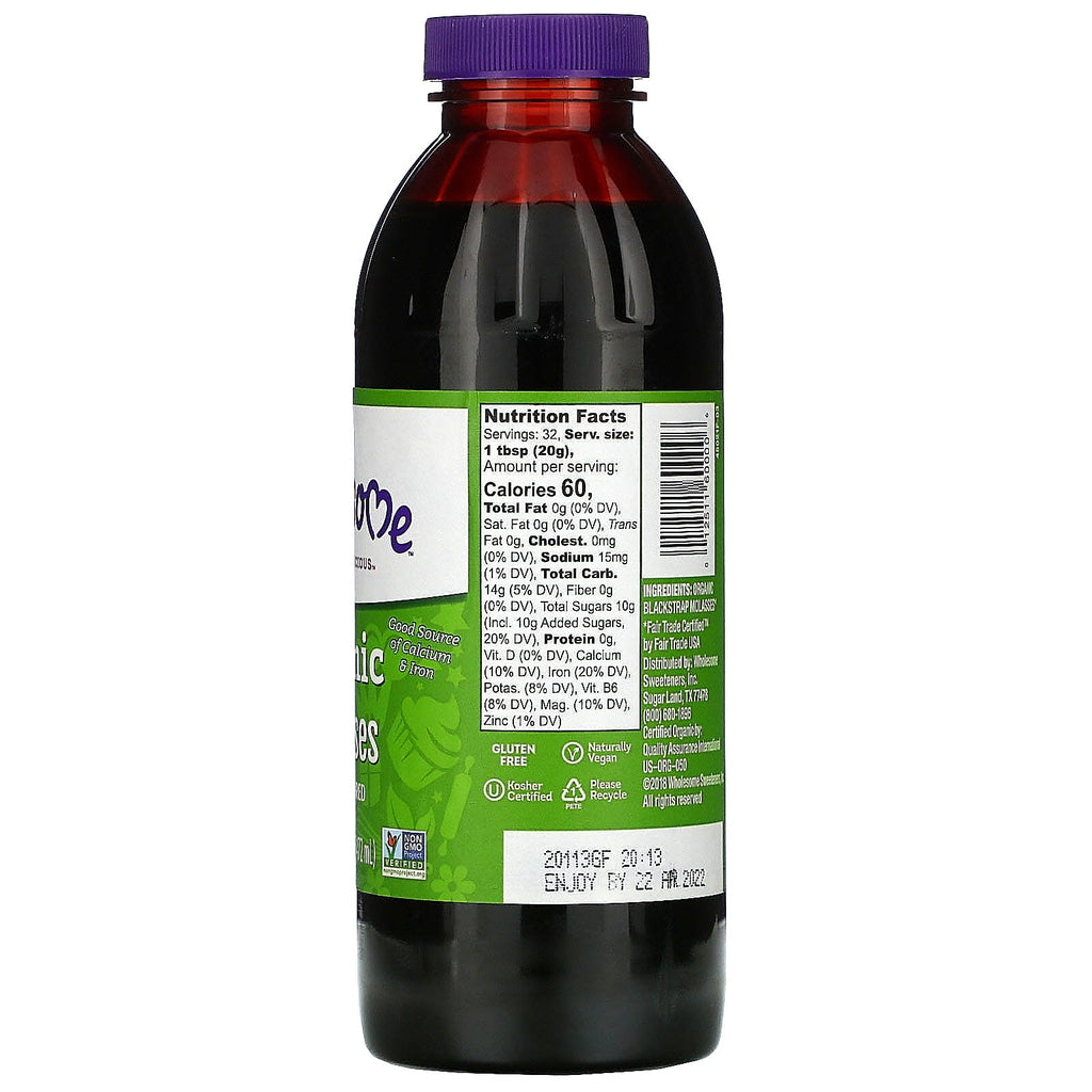 Wholesome,  Molasses, Unsulphured, 16 fl oz (472 ml)