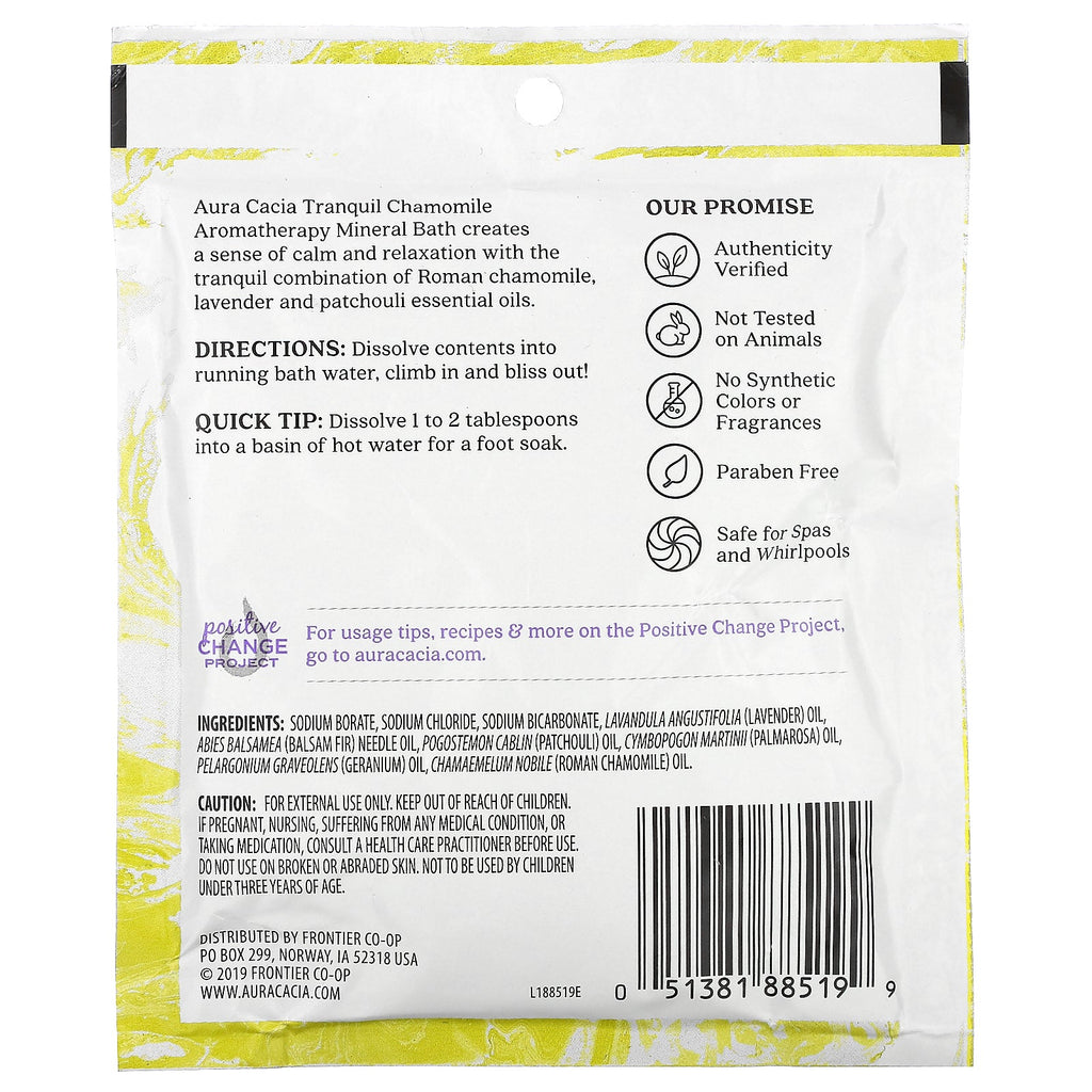 Aura Cacia, Aromatherapy Mineral Bath, Tranquil Chamomile, 2.5 oz (70.9 g)