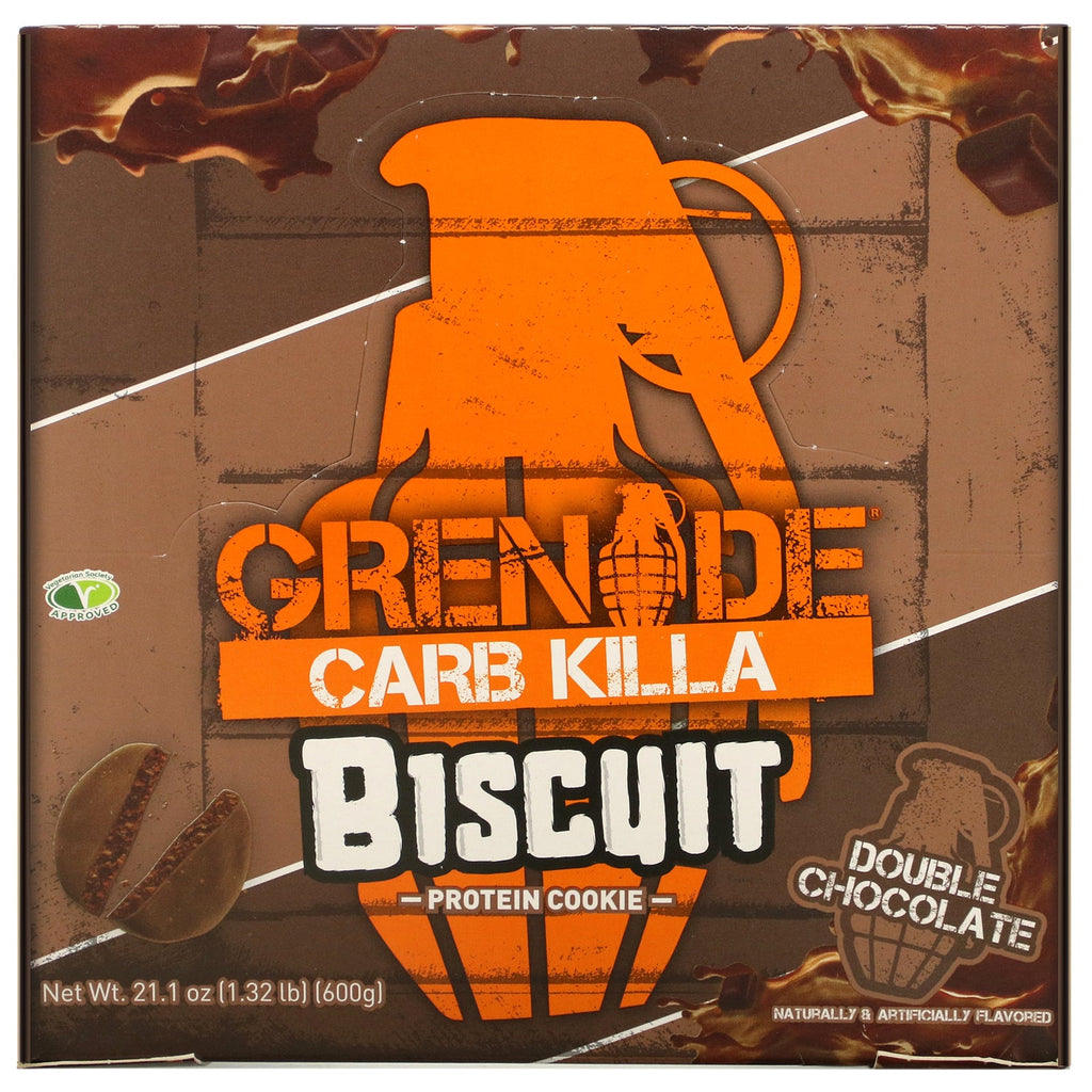 Granat, Carb Killa, kiks, dobbelt chokolade, 12 barer, 1,76 oz (50 g) hver