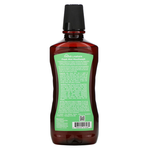 Mild By Nature, Mouthwash, Made with Peppermint Oil, Long-Lasting Fresh Breath, Fresh Mint, 16 fl oz