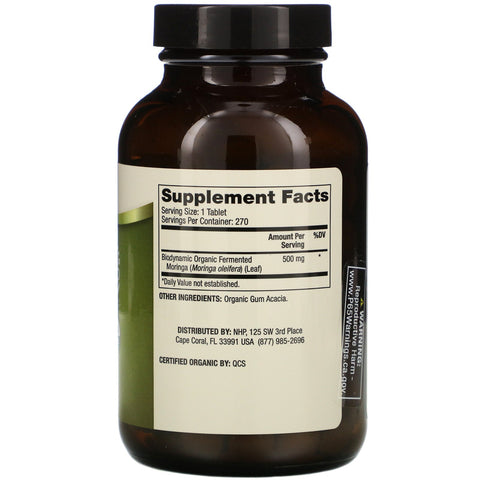 Dr. Mercola, Biodynamisk, Fermenteret Moringa, 270 tabletter