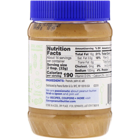 Peanut Butter & Co., Simply Smooth, Peanut Butter Spread, No Added Sugar, 16 oz (454 g)