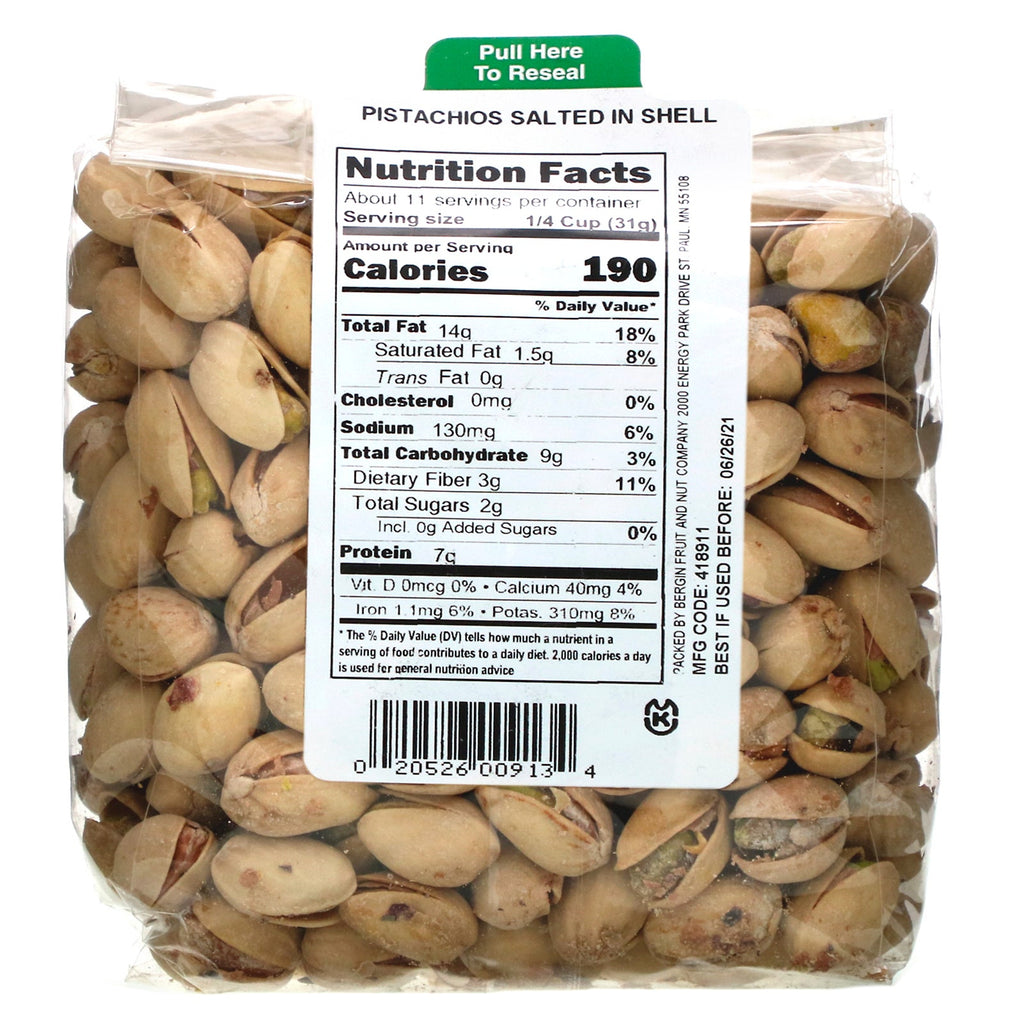 Bergin Fruit and Nut Company, Pistachios Salted in Shell, 12 oz (340 g)