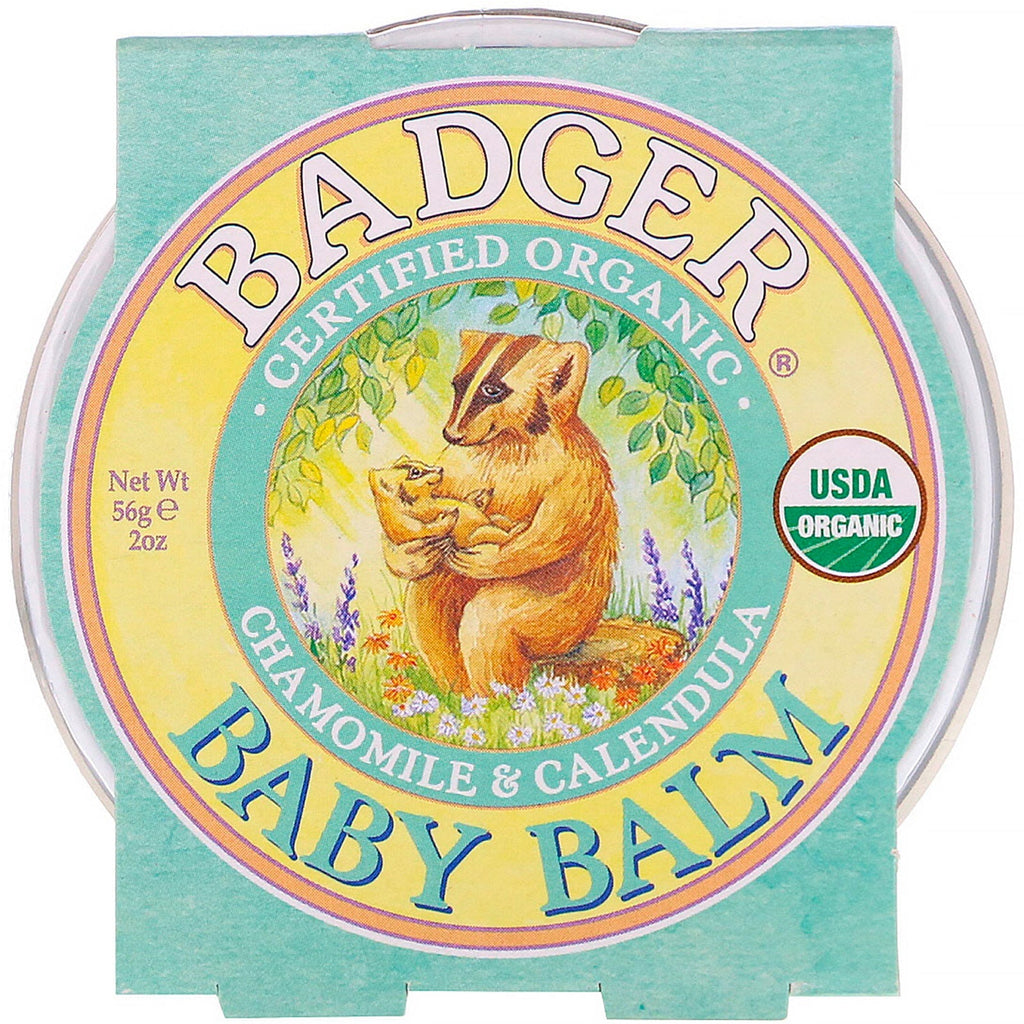 Badger Company, Bálsamo para bebés, manzanilla y caléndula, 2 oz (56 g)