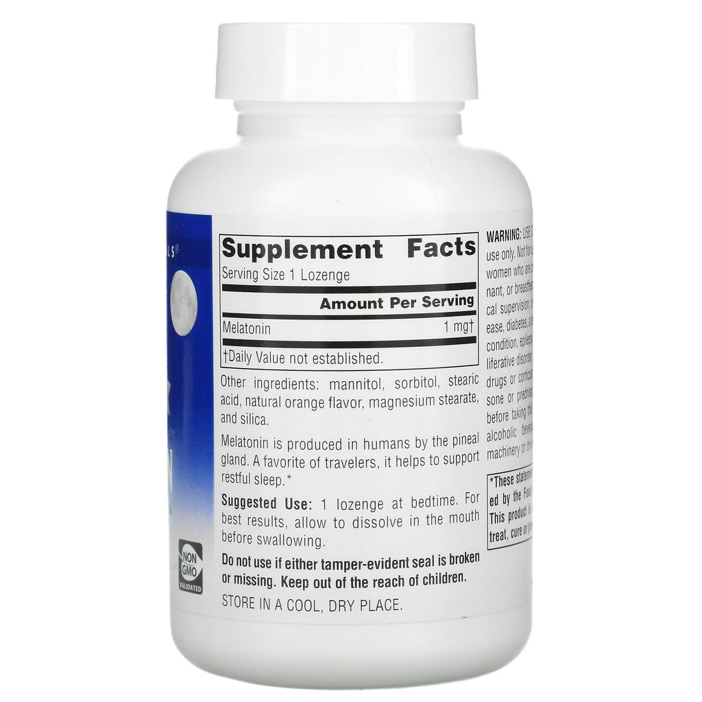 Source Naturals, Ciencia del sueño, melatonina, naranja, 1 mg, 300 pastillas
