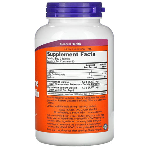 Now Foods, Glucosamina y condroitina, extra fuerte, 120 tabletas