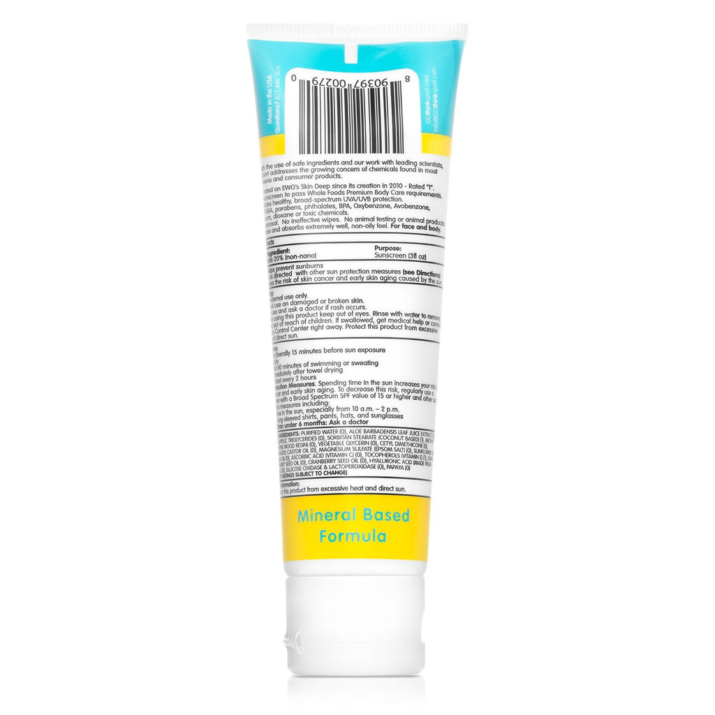 Think, Thinksport, Solcreme, SPF 50+, til børn, 3 fl oz (89 ml)