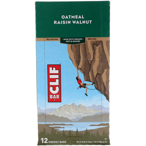 Clif Bar, Energy Bar, Havregryn Rosin Valnød, 12 Barer, 2,40 oz (68 g) hver