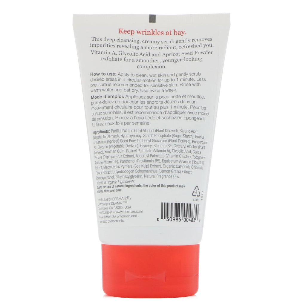 Derma E, Exfoliante antiarrugas, 4 oz (113 g)