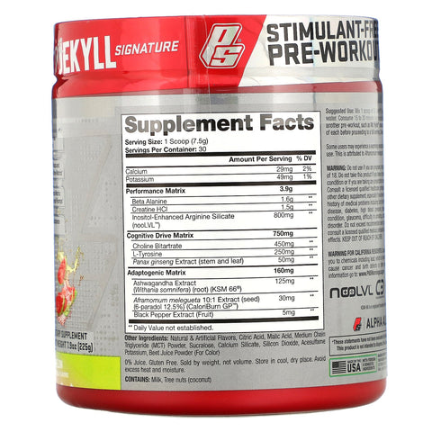 ProSupps, Dr. Jekyll Signature, preentrenamiento sin estimulantes, What-O-Melon, 7,9 oz (225 g)