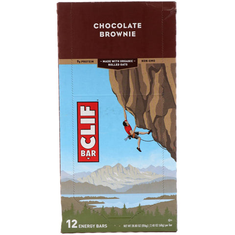 Clif Bar, Energy Bar, Chokolade Brownie, 12 barer, 2,40 oz (68 g) hver