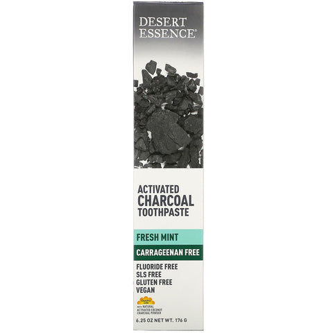 Desert Essence, Activated Charcoal Toothpaste, Fresh Mint, 6.25 oz (176 g)