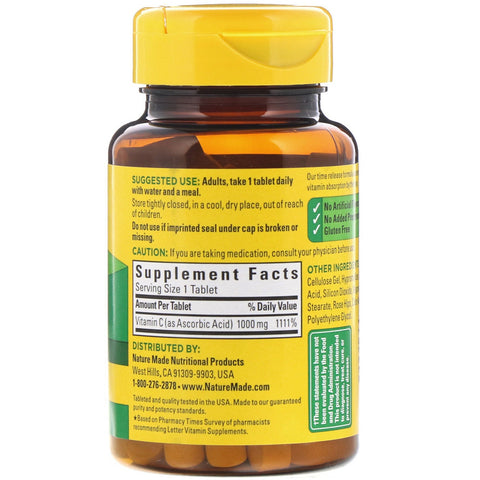 Naturfremstillet, C-vitamin med hyben, Time Release, 1.000 mg, 60 tabletter