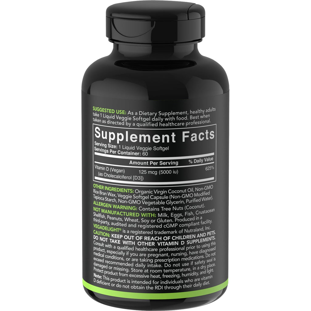 Sports Research, Vegan D3, 125 mcg (5.000 IE), 60 Veggie Softgels