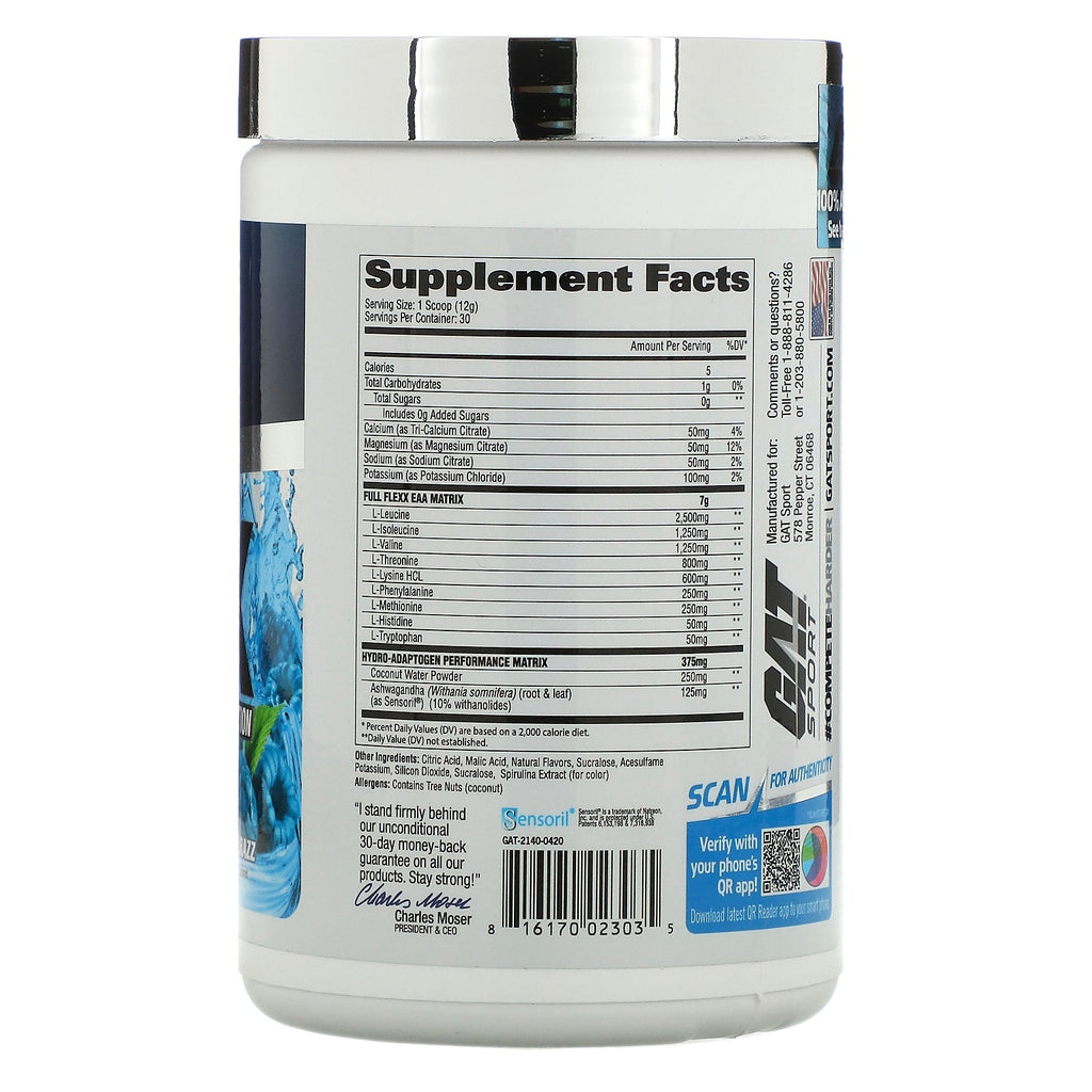 GAT, Flexx EAAs + Hydration, Blue Razz, 12,69 oz (360 g)