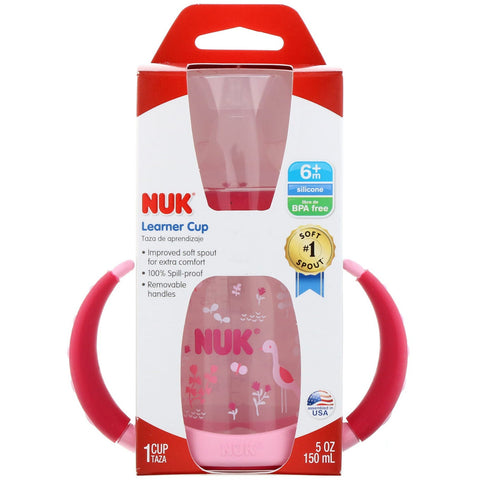 NUK, Learner Cup, 6+ måneder, Pink, 1 kop, 5 oz (150 ml)