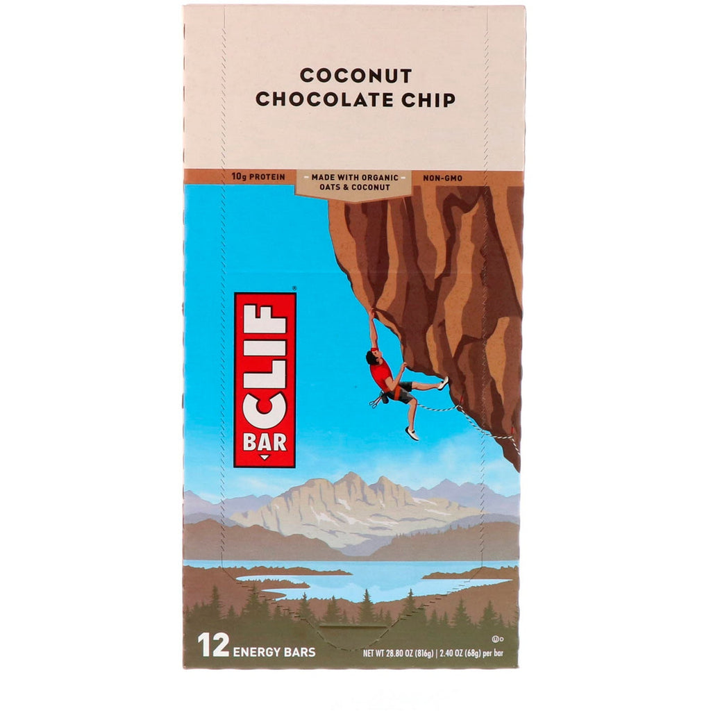 Clif-bar, energibar, kokoschokoladechip, 12 barer, 68 g (2,40 oz) hver