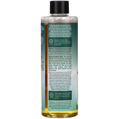 Desert Essence, Facial Toner, Agurk & Aloe, 8 oz (237 ml)