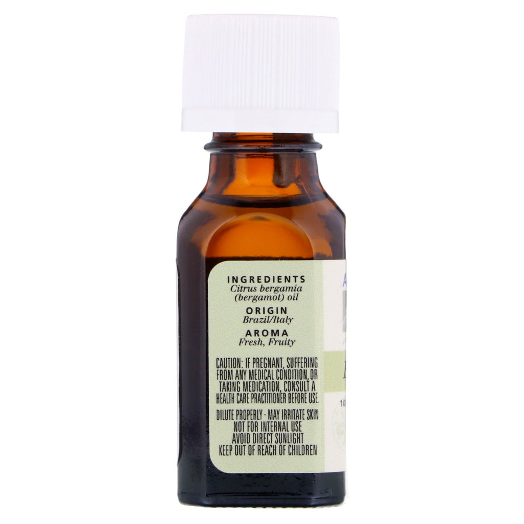 Aura Cacia, 100 % ren æterisk olie, bergamot, 0,5 fl oz (15 ml)