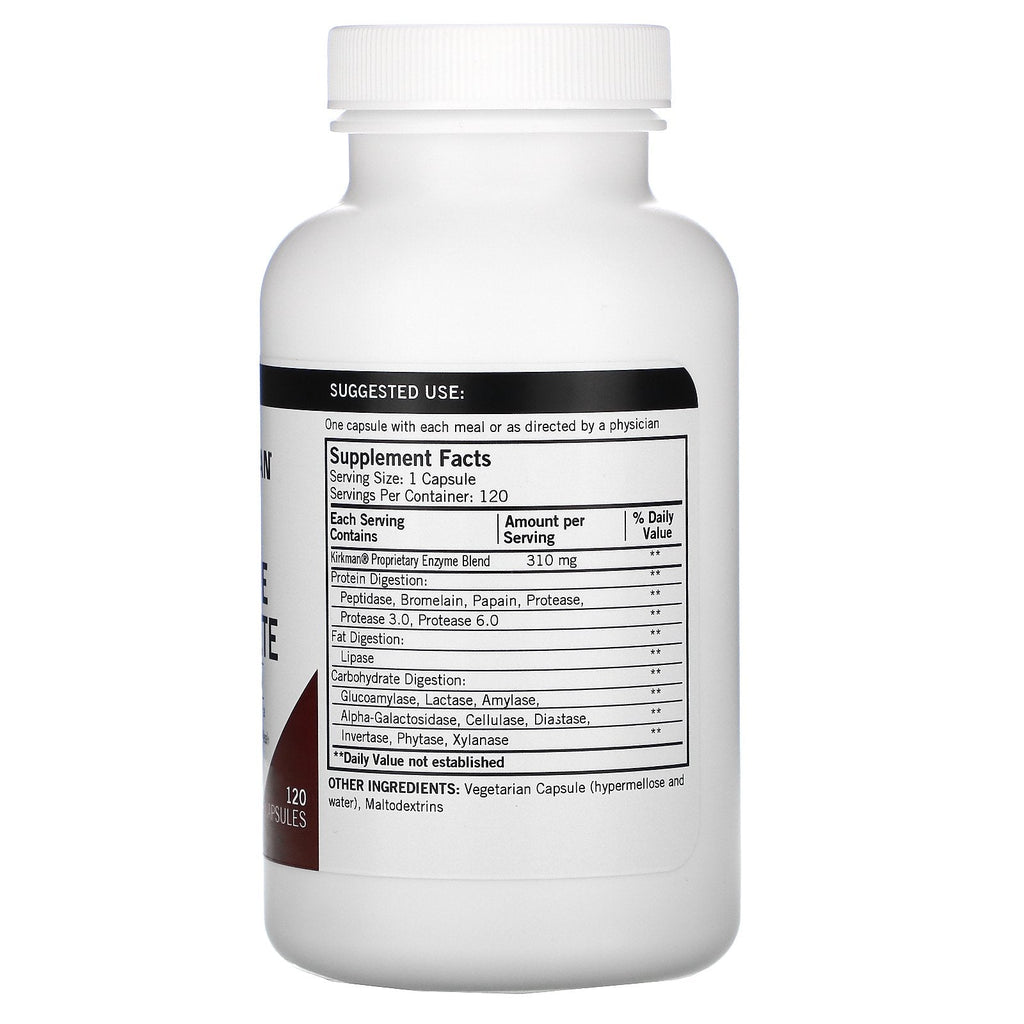 Kirkman Labs, Enzyme Complete With DPP-IV, 120 Capsules