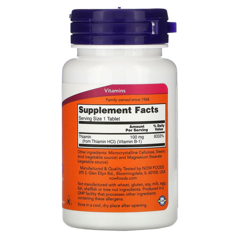 Now Foods, B-1, 100 mg, 100 tabletas