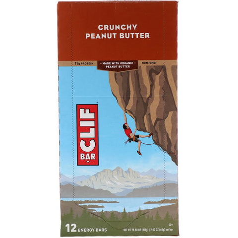 Clif Bar, Energy Bar, Crunchy Peanut Butter, 12 barer, 2,40 oz (68 g) hver