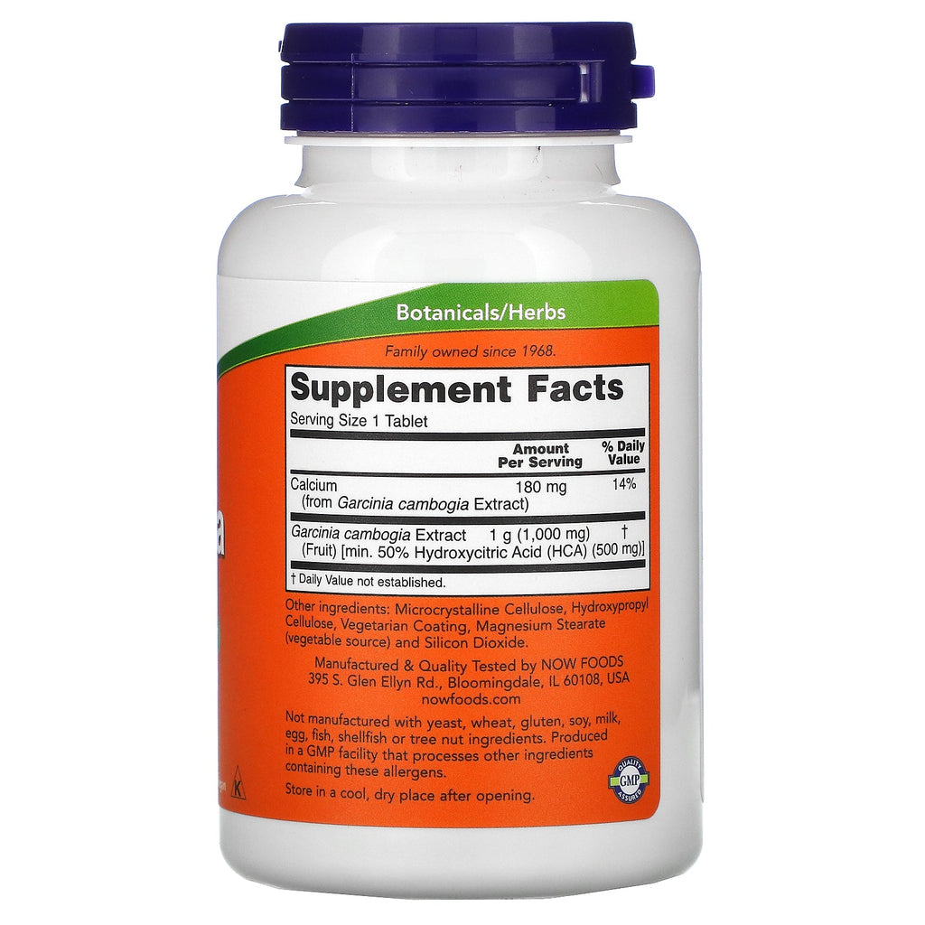 Now Foods, Garcinia, 1000 mg, 120 tabletas