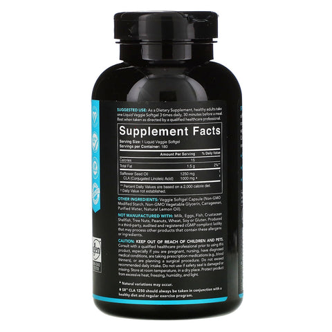 Sports Research, CLA 1250, 1250 mg, 180 cápsulas blandas vegetales