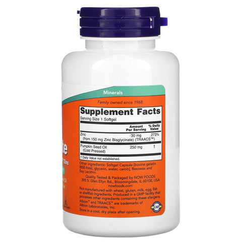 Now Foods, Zink Glycinate, 120 Softgels